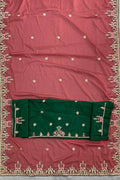 Pink Star Georgette Embroidered Function wear Saree RTI