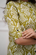 Green Ikat Print Cotton Kurta Set with Pants – Ethnic Chic RTI