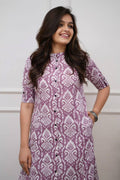 Lavender Ikat Print Cotton Kurta Set with Pants – Ethnic Chic RTI