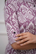 Lavender Ikat Print Cotton Kurta Set with Pants – Ethnic Chic RTI