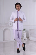Purple Jacquard Sequence Embroidery Men's Indo Western Suit RTI
