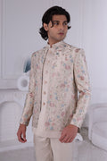 Golden Embroidered Indo-Western Sherwani Jacket Set RTI