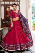 Pink Embroidered Lehenga Choli with Floral Dupatta RTI