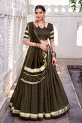 Mehendi Green Printed Lehenga Choli Detailing – Navratri Festival RTI