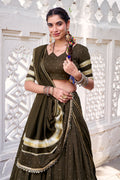 Mehendi Green Printed Lehenga Choli Detailing – Navratri Festival RTI