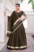 Mehendi Green Printed Lehenga Choli Detailing – Navratri Festival RTI
