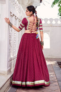 Garba night gracefull Pink Printed Lehenga Choli for Navratri Festival RTI