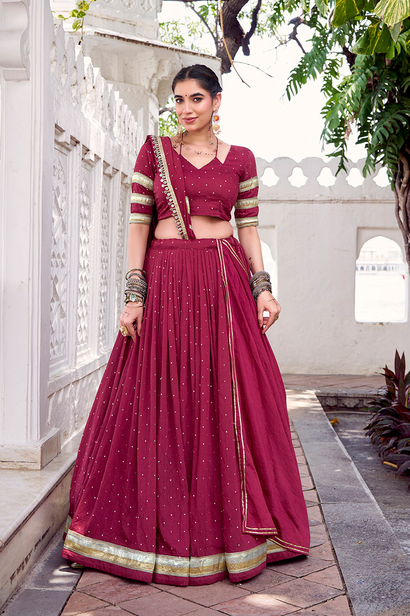 Garba night gracefull Pink Printed Lehenga Choli for Navratri Festival RTI