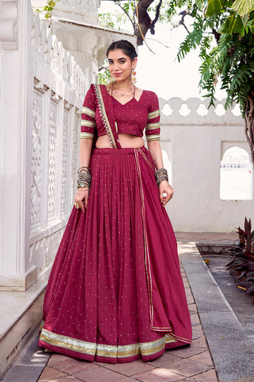 Garba night gracefull Pink Printed Lehenga Choli for Navratri Festival RTI