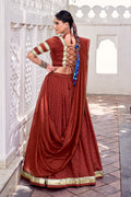 Garba night gracefull Maroon Printed Lehenga Choli for Navratri Festival RTI