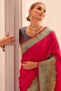 Pink & Multi Colour Banarasi Saree – Ethnic Silk Wear for Women RTI