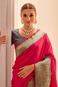 Pink & Multi Colour Banarasi Saree – Ethnic Silk Wear for Women RTI