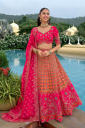 Vibrant Rose-Pink Embroidered Lehenga for Weddings & Festive Events RTI