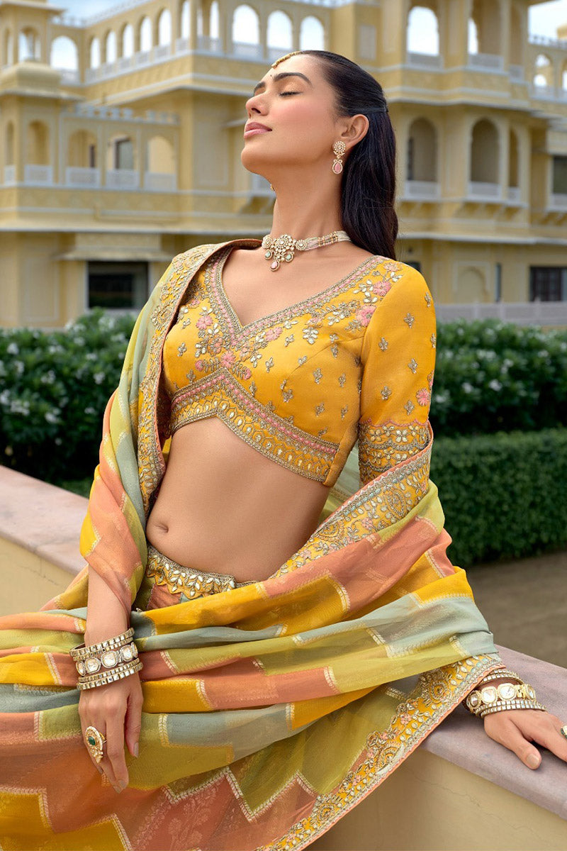 Hand-Embroidered Multi Color Lehenga Set – Indian Ethnic Wear UK RTI