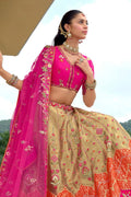 Pink-Peach Embroidered Lehenga – Party & Bridal Wear UK RTI