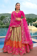 Pink-Peach Embroidered Lehenga – Party & Bridal Wear UK RTI