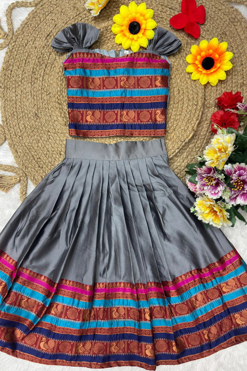 Beautiful Indian Celebration Dress for Girls – Grey RTI