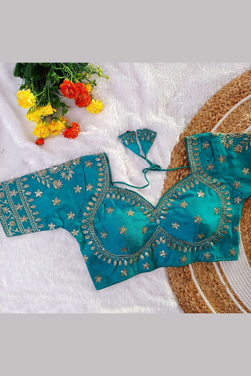 Women’s Heavy Embroidered Designer Saree Blouse – Padded - Bridal & Partywear RB