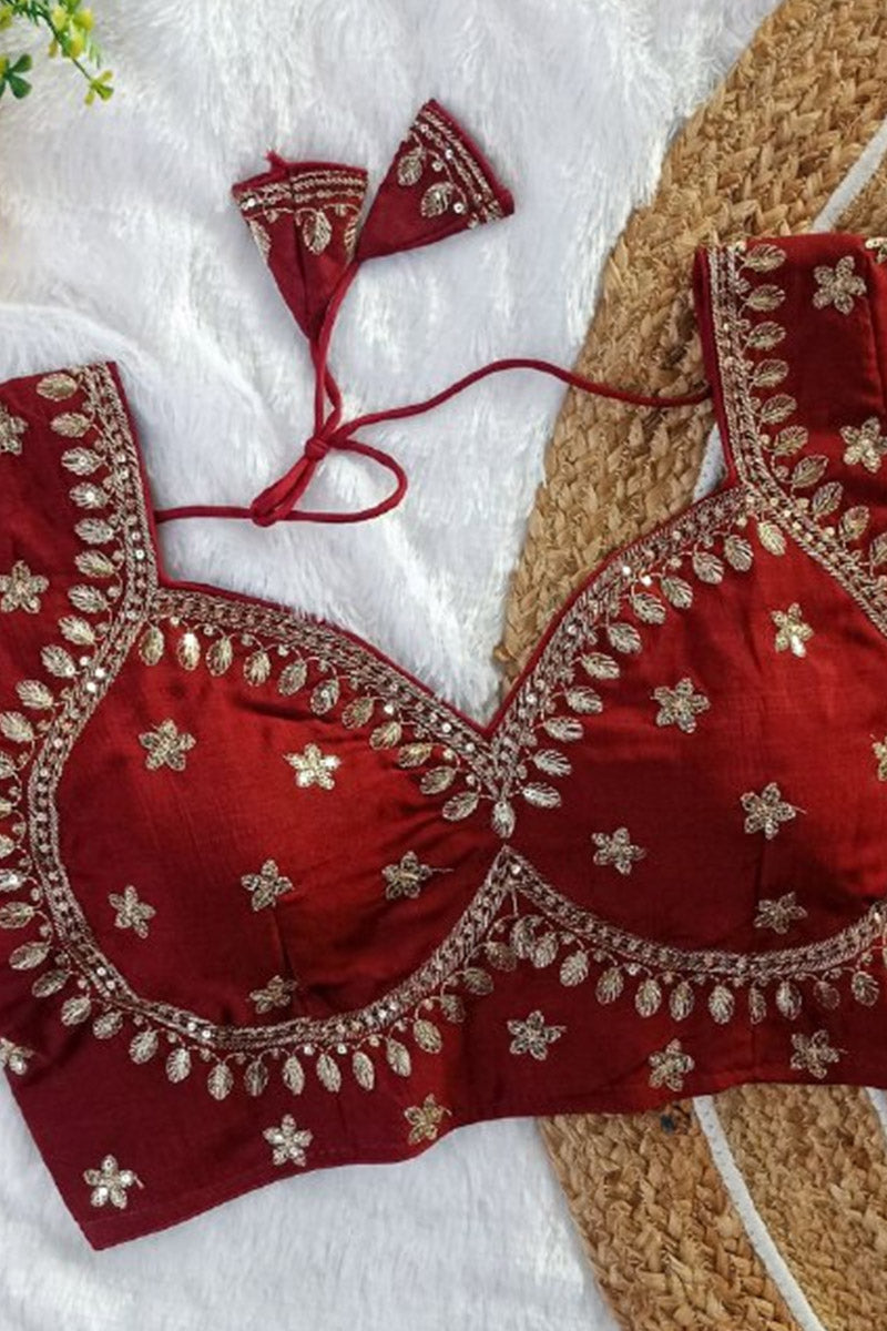 Women’s Heavy Embroidered Designer Saree Blouse – Padded - Bridal & Partywear RB