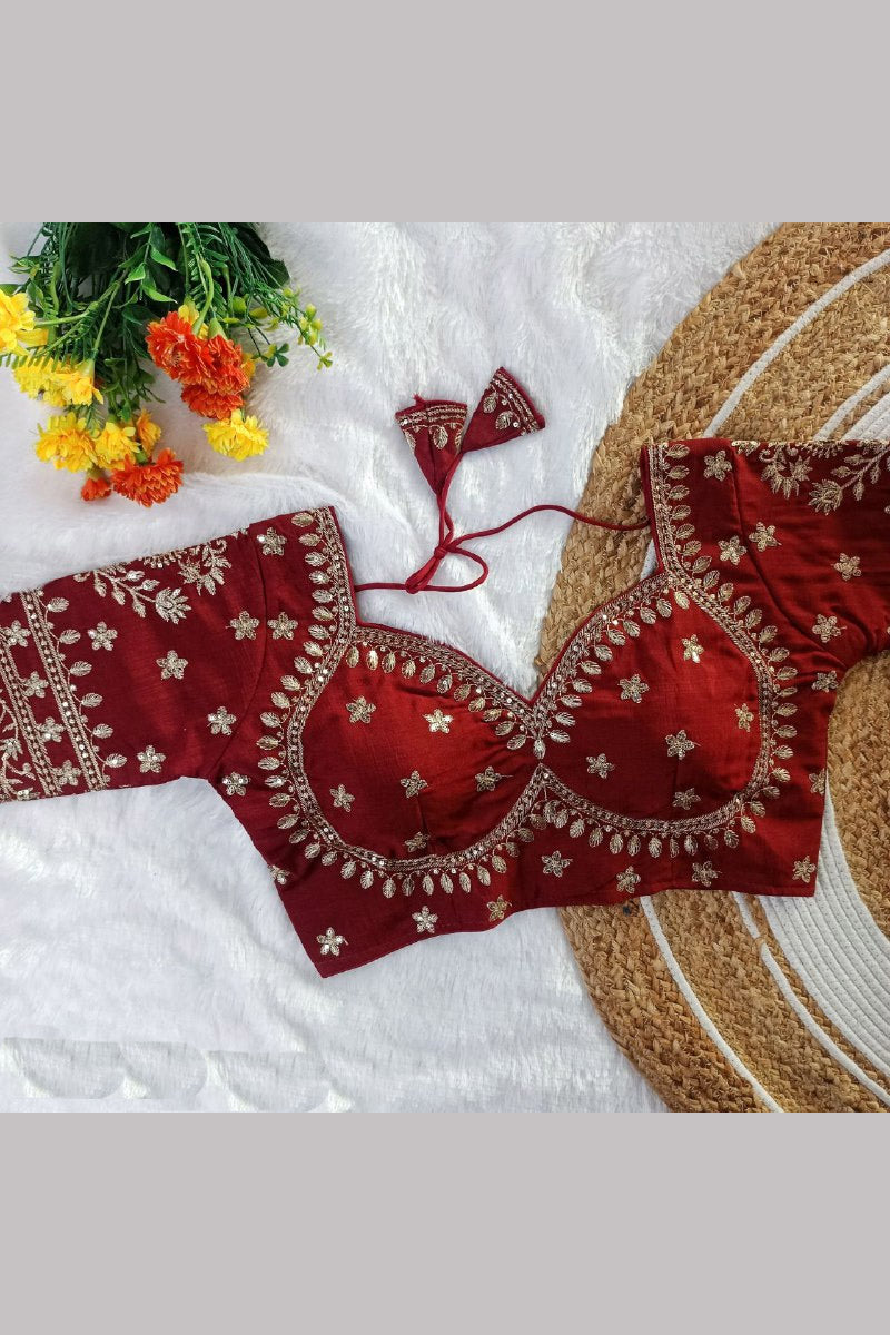 Women’s Heavy Embroidered Designer Saree Blouse – Padded - Bridal & Partywear RB