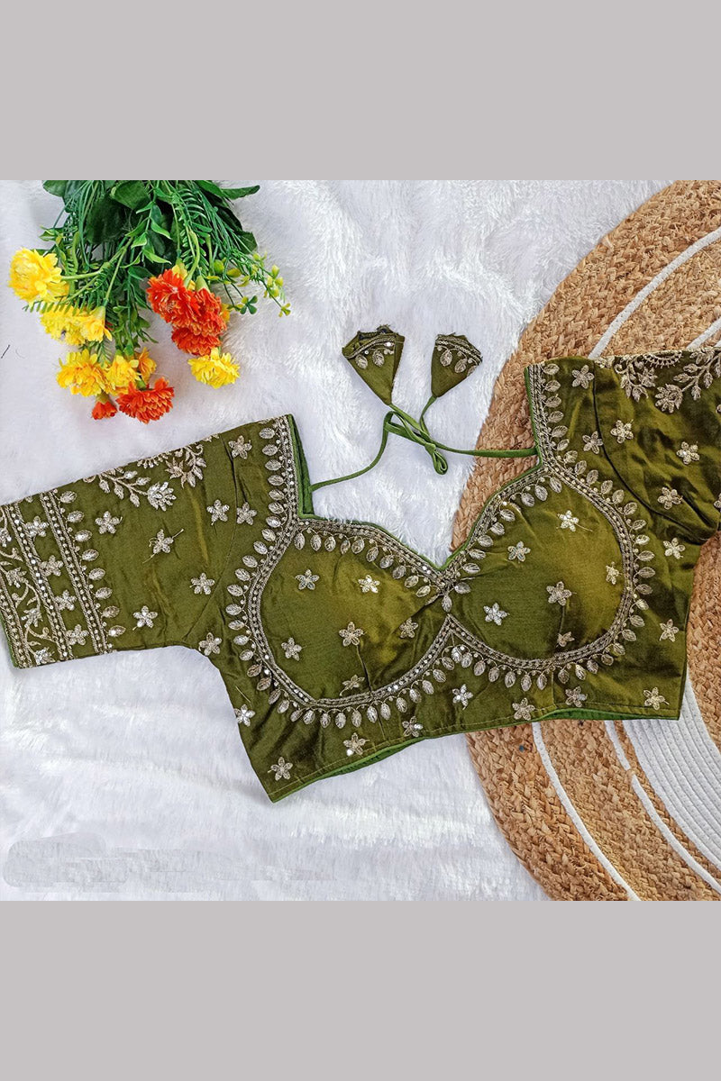 Women’s Heavy Embroidered Designer Saree Blouse – Padded - Bridal & Partywear RB