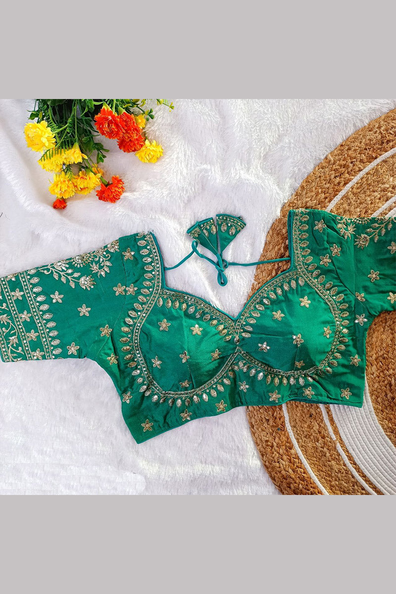 Women’s Heavy Embroidered Designer Saree Blouse – Padded - Bridal & Partywear RB
