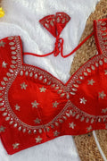 Women’s Heavy Embroidered Designer Saree Blouse – Padded - Bridal & Partywear RB