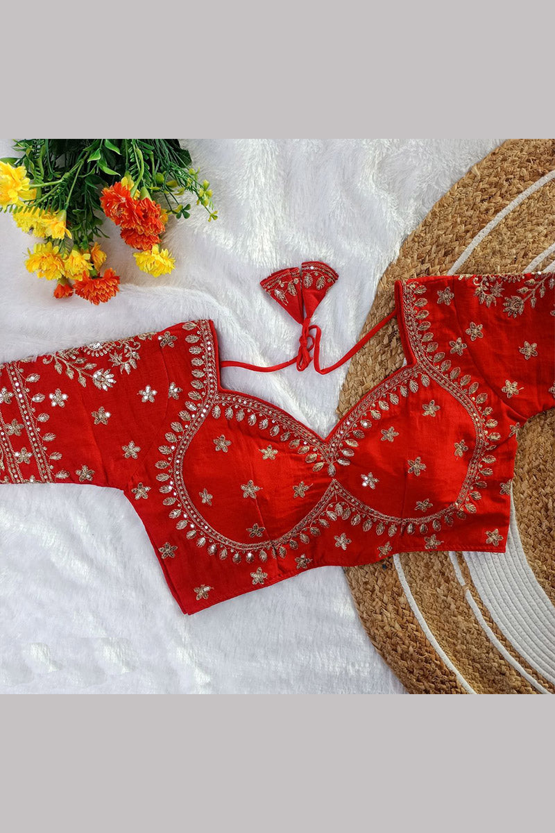 Women’s Heavy Embroidered Designer Saree Blouse – Padded - Bridal & Partywear RB