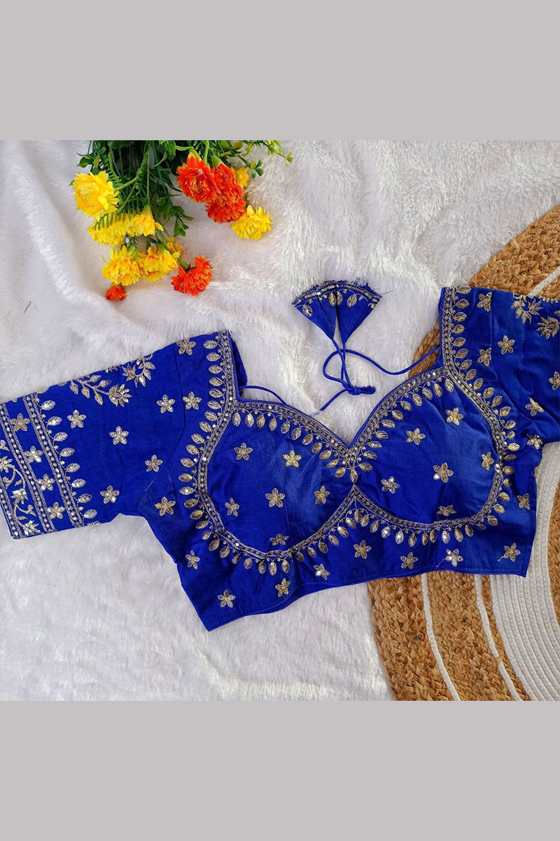 Women’s Heavy Embroidered Designer Saree Blouse – Padded - Bridal & Partywear RB
