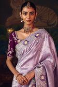 Lavender Festive Silk Saree with Luxury Embellishment RTI