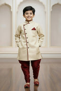 Classic Boys Gold Kurta Pajama – Gold Trim Festive Wear for Kids RTI