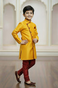 Royal Yellow Boys Kurta Pajama with Maroon Trim – Festive Collection RTI