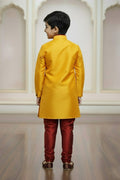 Royal Yellow Boys Kurta Pajama with Maroon Trim – Festive Collection RTI