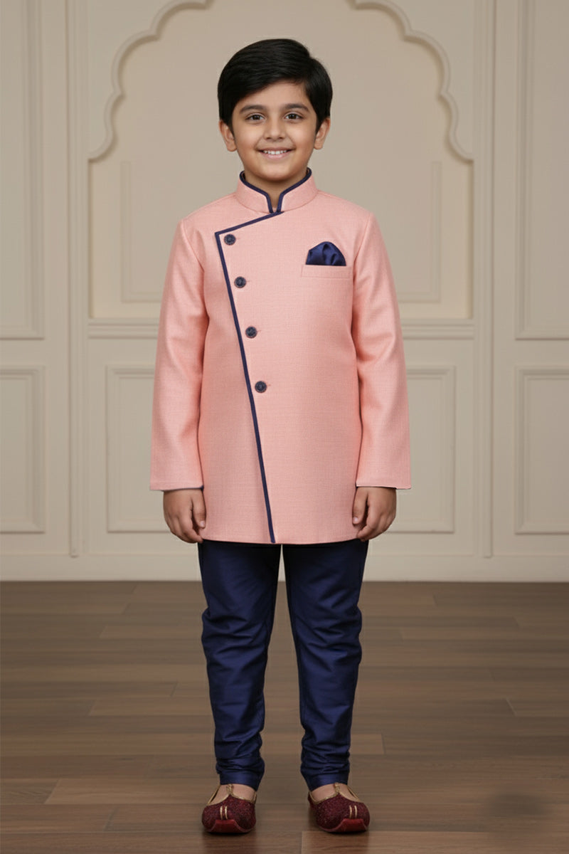 Designer Boys Pink Kurta Pajama – Elegant Festive Wear RTI
