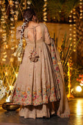 Beige Floral-Embroidered Anarkali Suit with Dupatta — Elegant Party & Wedding Wear RTI