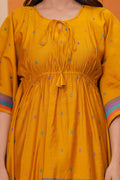 Mustard Floral Kaftan & Palazzo Set – Boho Ethnic Women’s Wear RTI