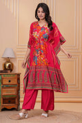 Women’s Pink Cotton Kaftan Co-ord Set with Palazzo RTI