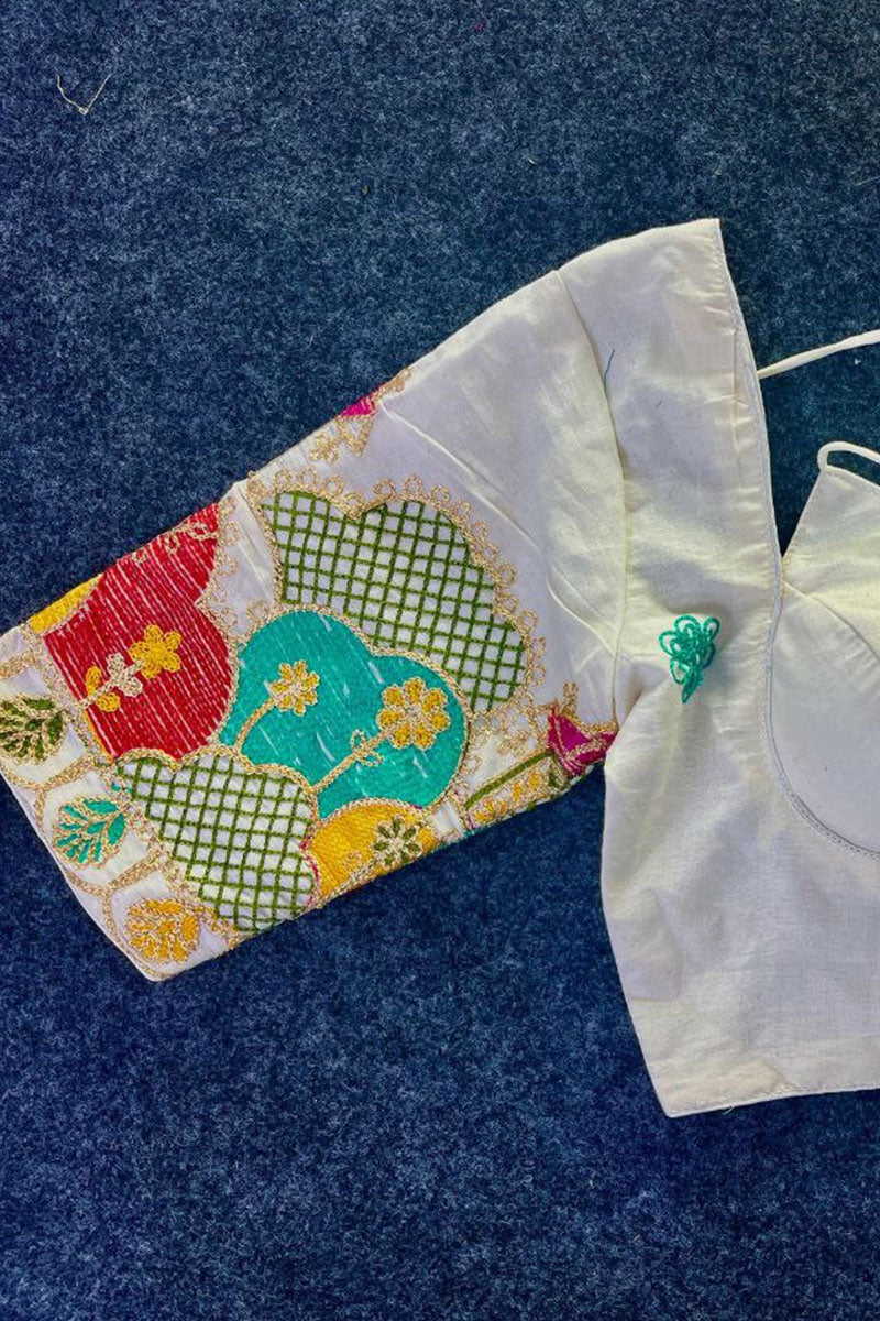 Hand-Embroidered Animal & Floral Motif Blouse RTI