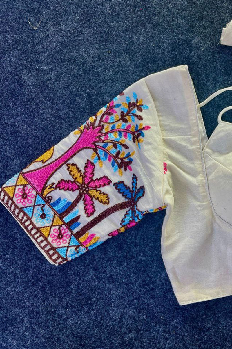 Vibrant Embroidered Sleeve Blouse for Festivals RTI