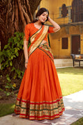 Orange Indian Lehenga Choli – Zari Work Festive Outfit RTI