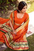 Orange Indian Lehenga Choli – Zari Work Festive Outfit RTI