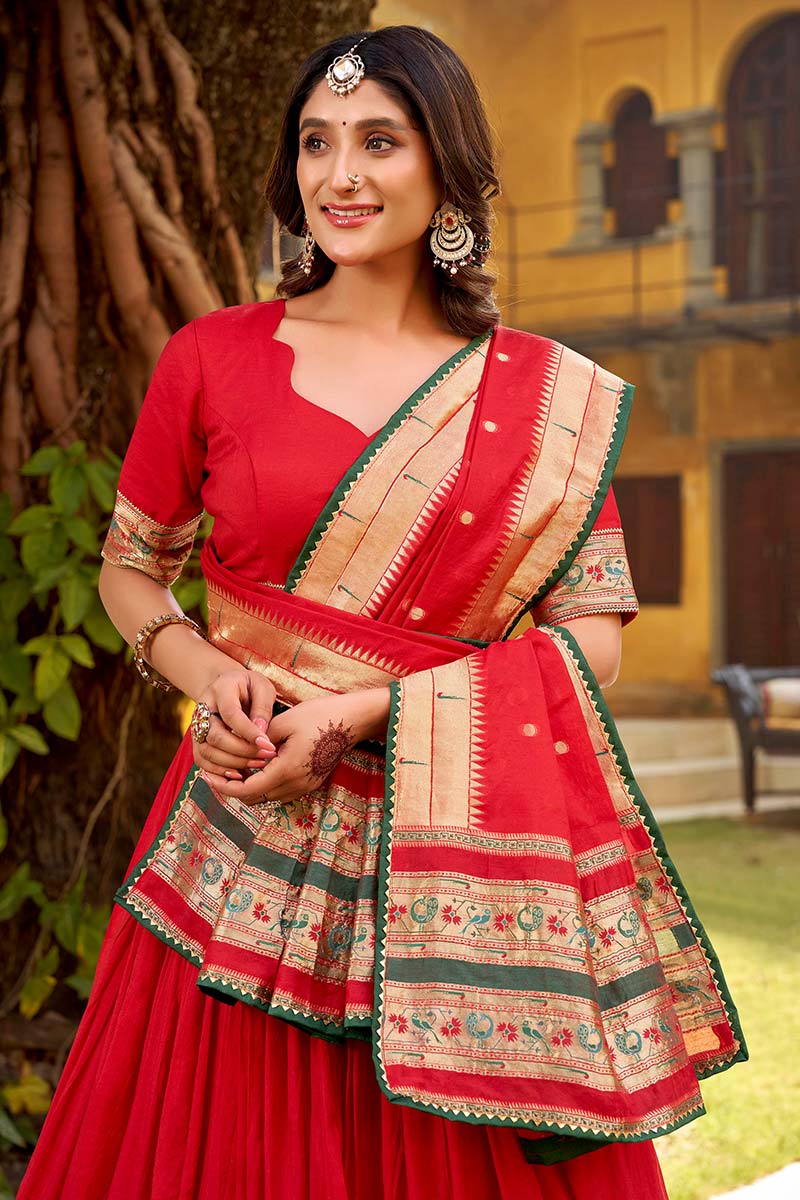 Red Designer Fancy Lehenga Choli – Perfect for Functions RTI