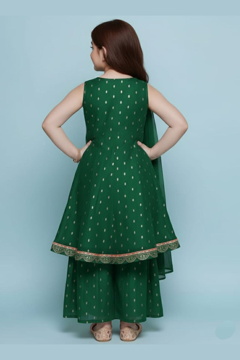 Girls Green Anarkali Suit – Ethnic Party & Festival Dress RTI
