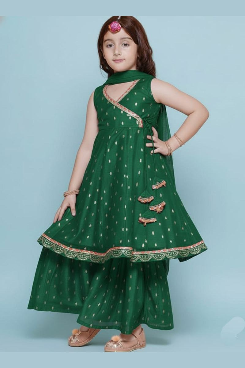 Girls Green Anarkali Suit – Ethnic Party & Festival Dress RTI