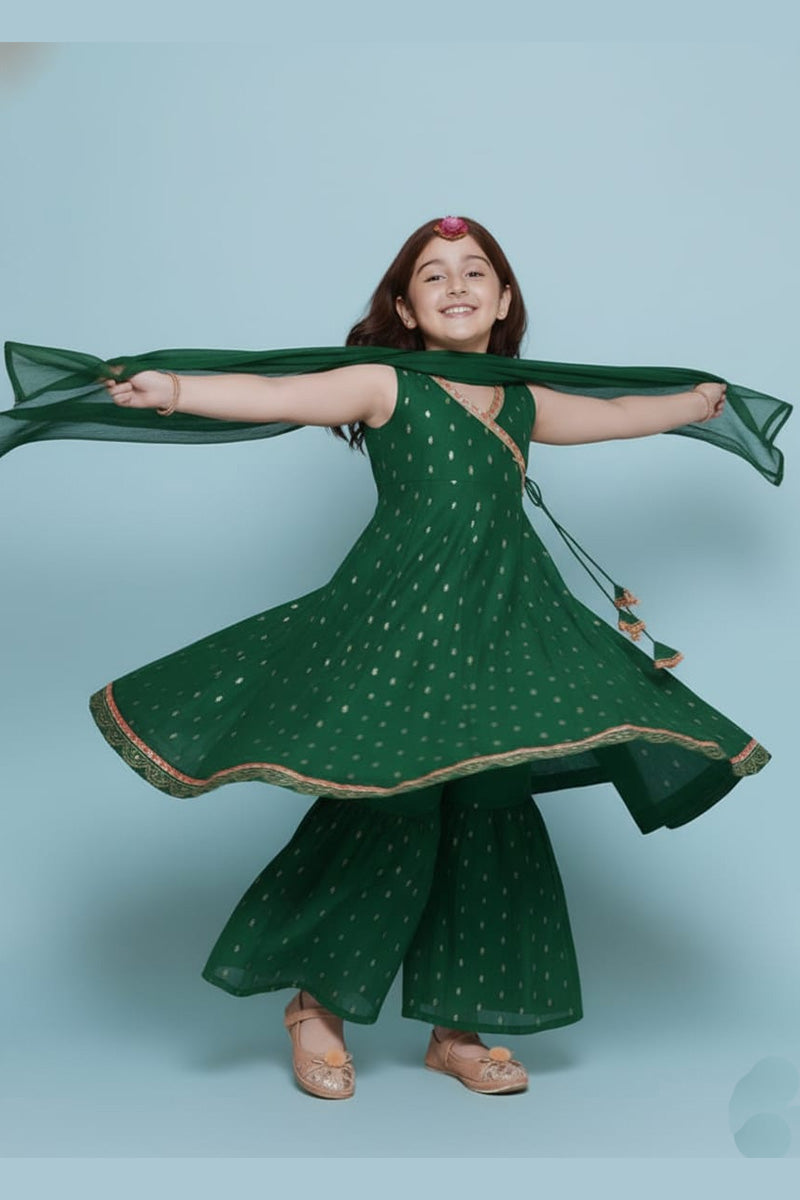 Girls Green Anarkali Suit – Ethnic Party & Festival Dress RTI