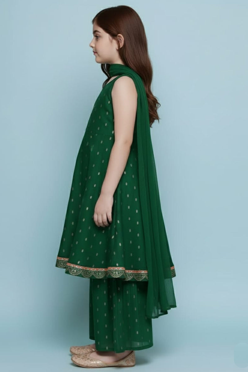 Girls Green Anarkali Suit – Ethnic Party & Festival Dress RTI