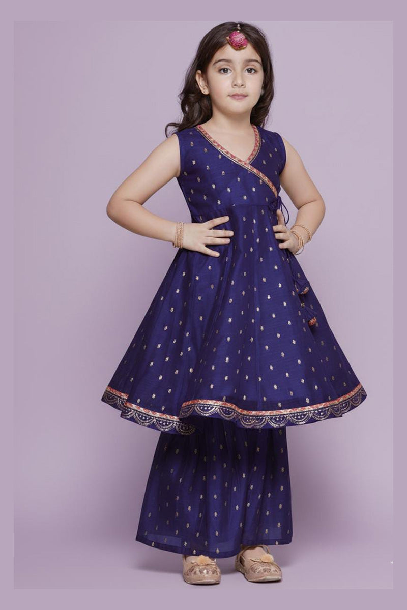 Navy Blue Ethnic Anarkali Dress for Girls with Dupatta RTI