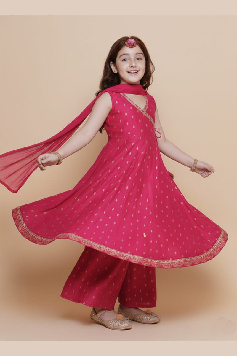 Elegant Pink Anarkali Dress for Girls – Traditional Party Wear RTI