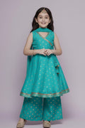 Luxury Rama Blue Ethnic Anarkali Set for Girls with Dupatta RTI