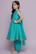 Luxury Rama Blue Ethnic Anarkali Set for Girls with Dupatta RTI
